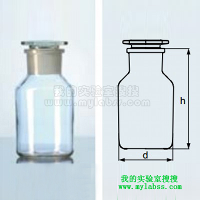 广口碳石灰玻璃试剂瓶-透明带塞