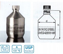 完整不锈钢试剂瓶，UN认证