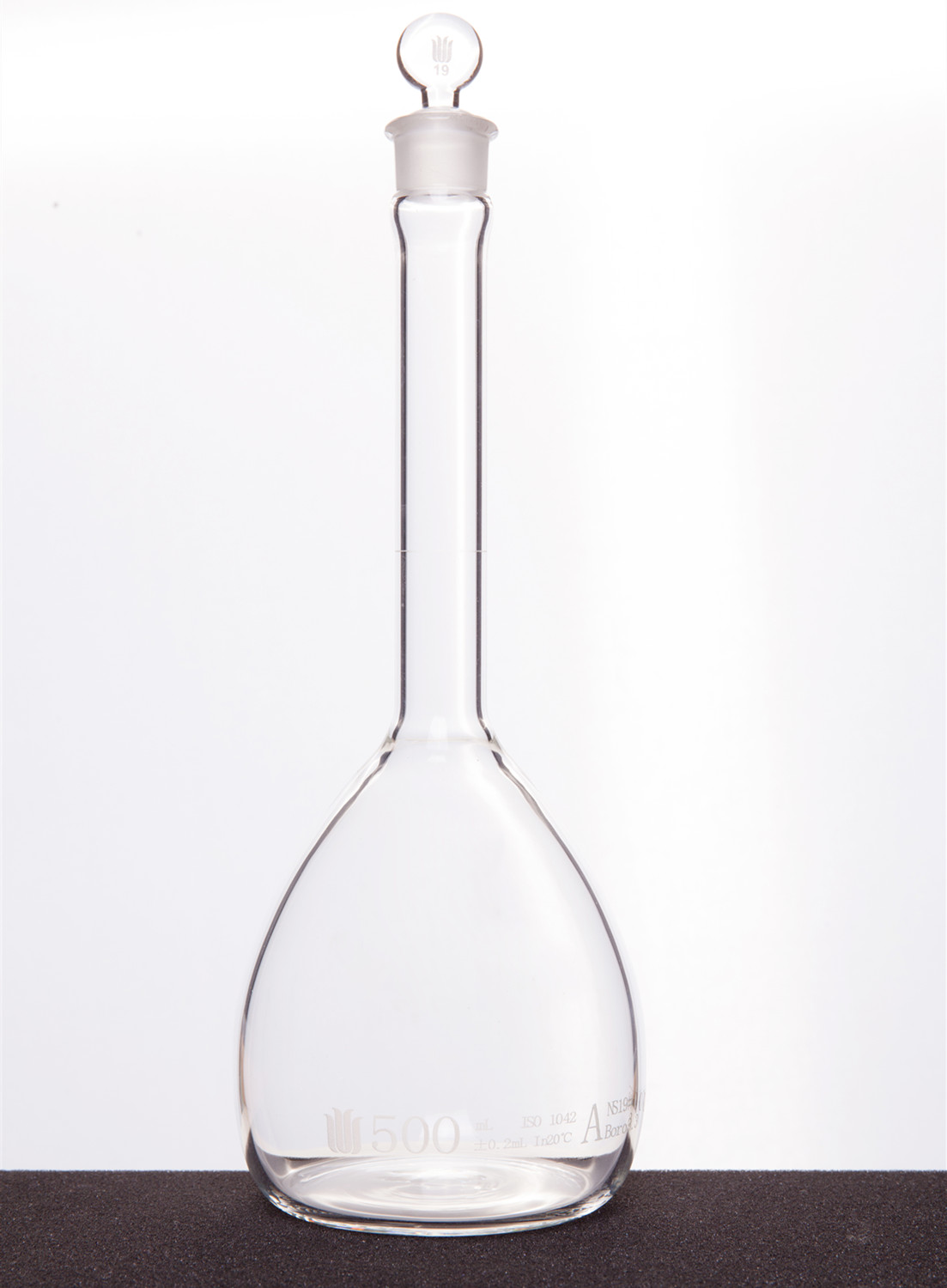 高精度厚壁容量瓶(附常数 A级） 19#口 500ML 配19#玻璃塞