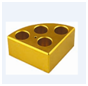 金色1/4圆加热模块 16ml 反应管 4孔 孔径：21.6mm 孔深：31.7mm