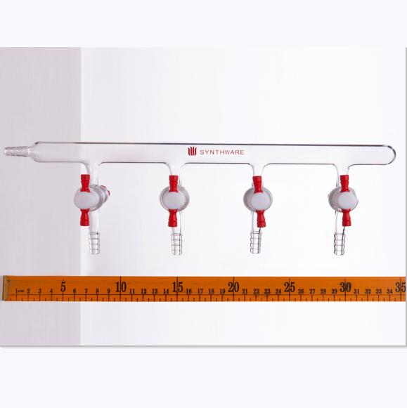 单排管真空气体分配器,四氟节门,4组,4mm,左小咀